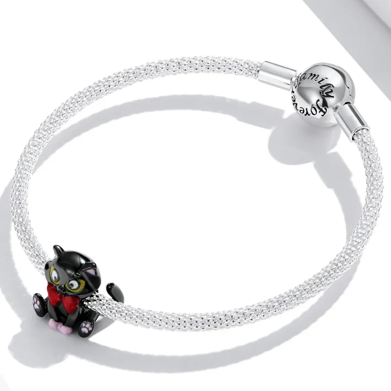 (kép) PANDORA típusú Elegáns fekete macska Charm - SCC2031 - Megtekintés 3