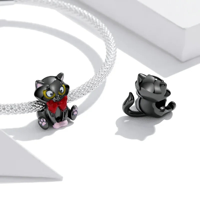 (kép) PANDORA típusú Elegáns fekete macska Charm - SCC2031 - Megtekintés 4