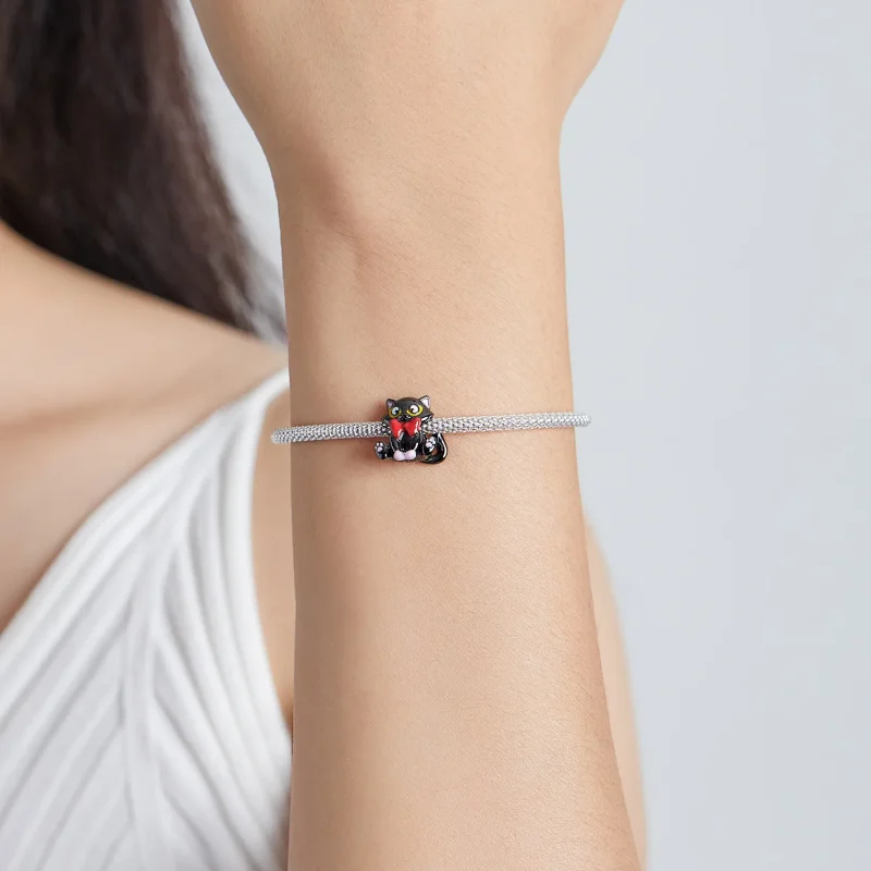 (kép) PANDORA típusú Elegáns fekete macska Charm - SCC2031 - Megtekintés 5