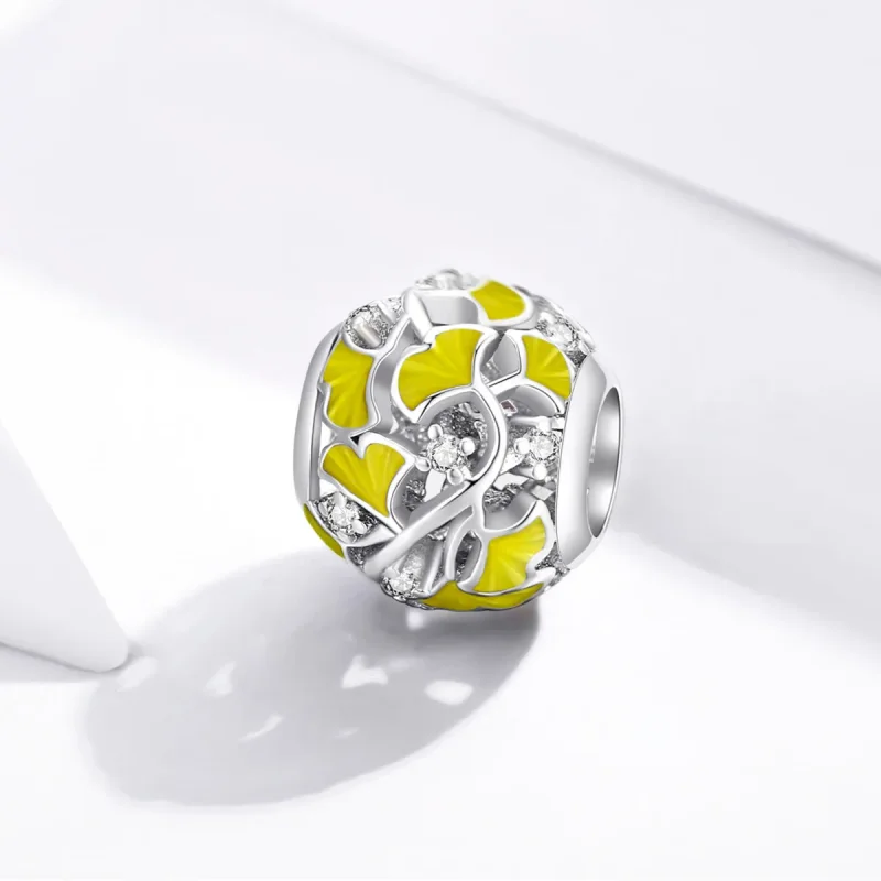 (kép) PANDORA típusú elegáns ginkgo levelek charm - BSC334 - Megtekintés 2