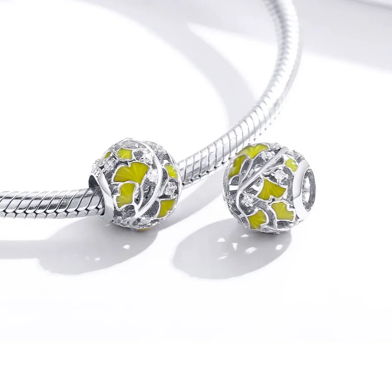 (kép) PANDORA típusú elegáns ginkgo levelek charm - BSC334 - Megtekintés 4