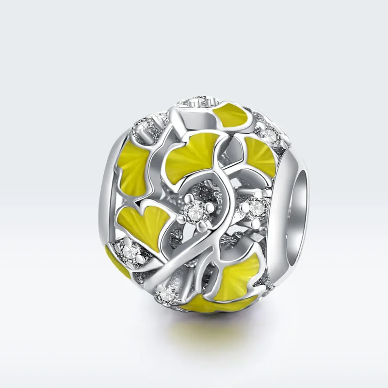 (kép) PANDORA típusú elegáns ginkgo levelek charm - BSC334 - Megtekintés 5