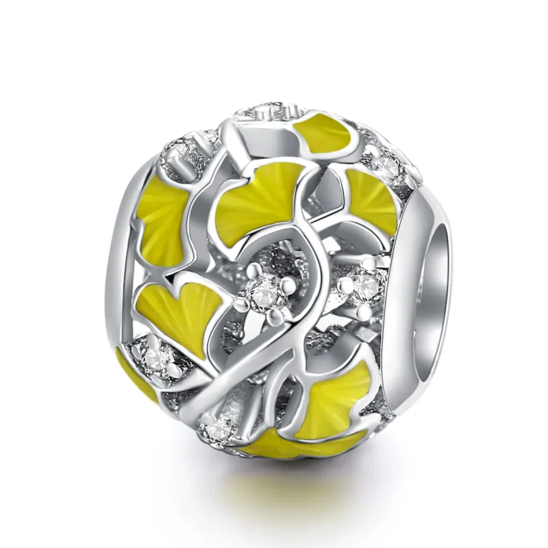 (kép) PANDORA típusú elegáns ginkgo levelek charm - BSC334