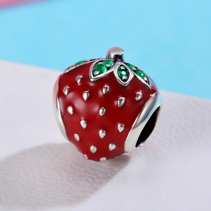 (kép) PANDORA típusú eper charm - SCC369 - Megtekintés 3