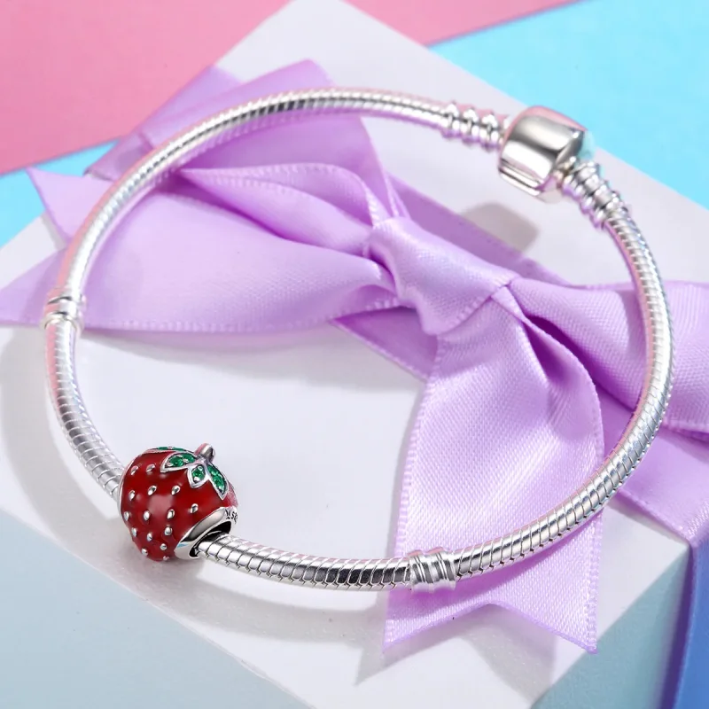 (kép) PANDORA típusú eper charm - SCC369 - Megtekintés 4