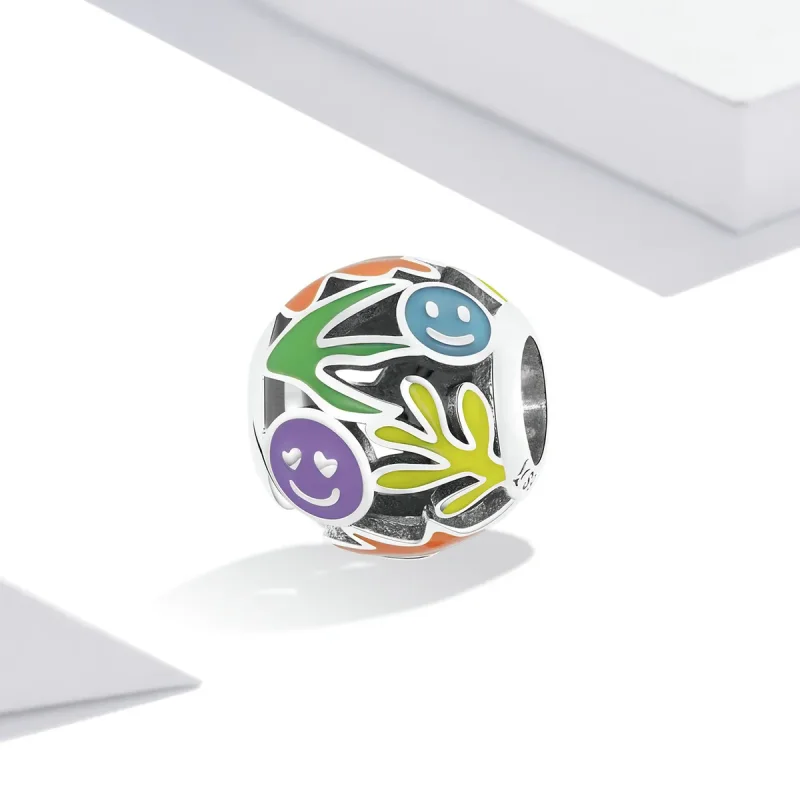 (kép) PANDORA típusú Fű Smiley Charm - SCC2163 - Megtekintés 2