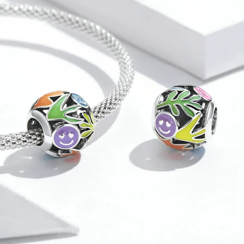 (kép) PANDORA típusú Fű Smiley Charm - SCC2163 - Megtekintés 4