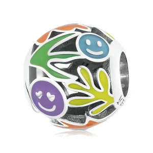 (kép) PANDORA típusú Fű Smiley Charm - SCC2163