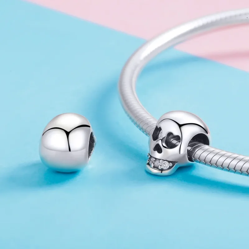 (kép) PANDORA típusú fehér koponya charm - SCC965 - Megtekintés 4