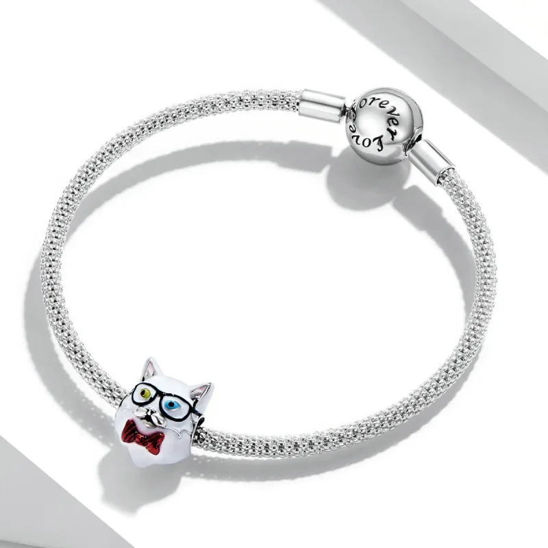 (kép) PANDORA típusú Fehér macska Charm - SCC2093 - Megtekintés 3