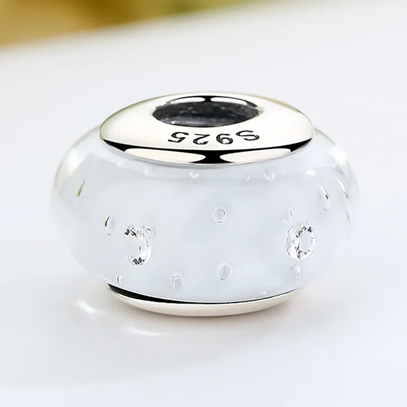 (kép) PANDORA típusú Fehér Murano üveg Charm - SCZ002 - Megtekintés 3