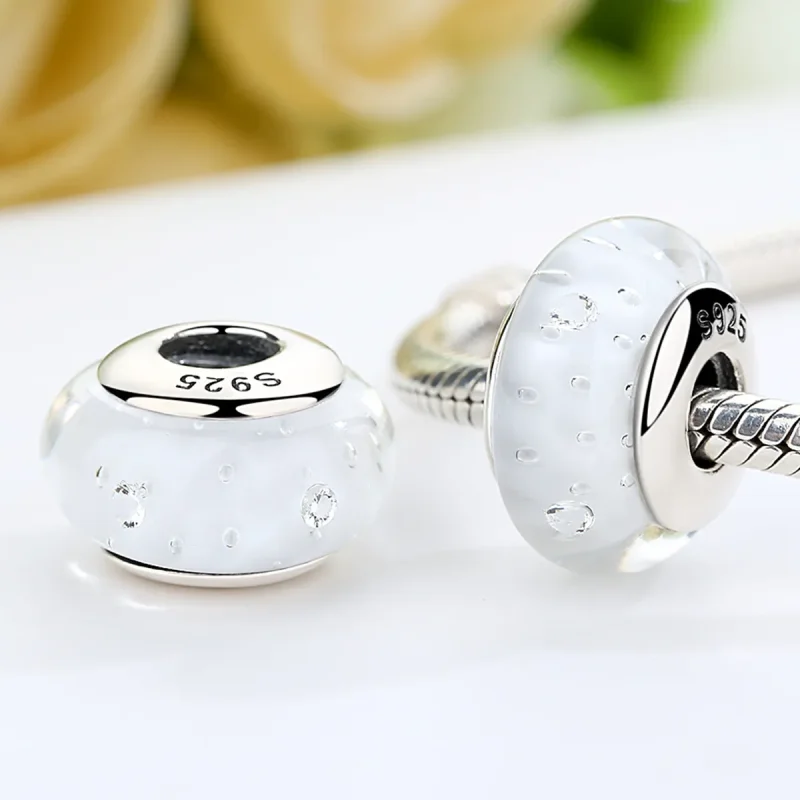 (kép) PANDORA típusú Fehér Murano üveg Charm - SCZ002 - Megtekintés 5