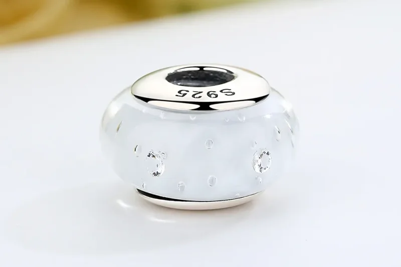 (kép) PANDORA típusú Fehér Murano üveg Charm - SCZ002 - Megtekintés 7