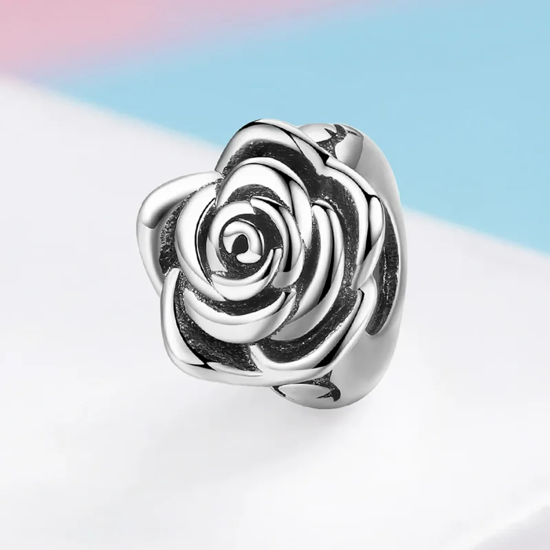 (kép) PANDORA típusú fehér rózsa charm - SCC1101 - Megtekintés 2