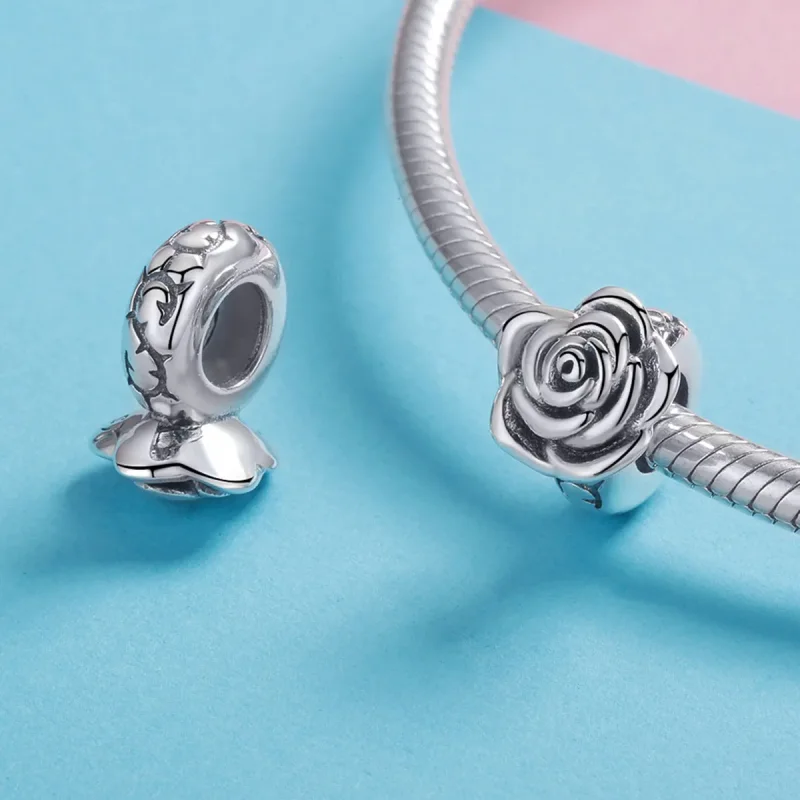 (kép) PANDORA típusú fehér rózsa charm - SCC1101 - Megtekintés 4