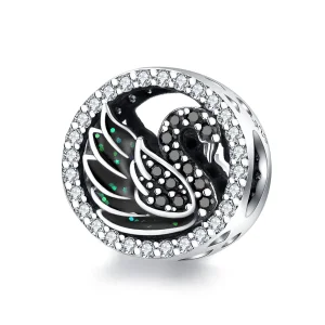 (kép) PANDORA típusú fekete hattyú charm - SCC1342