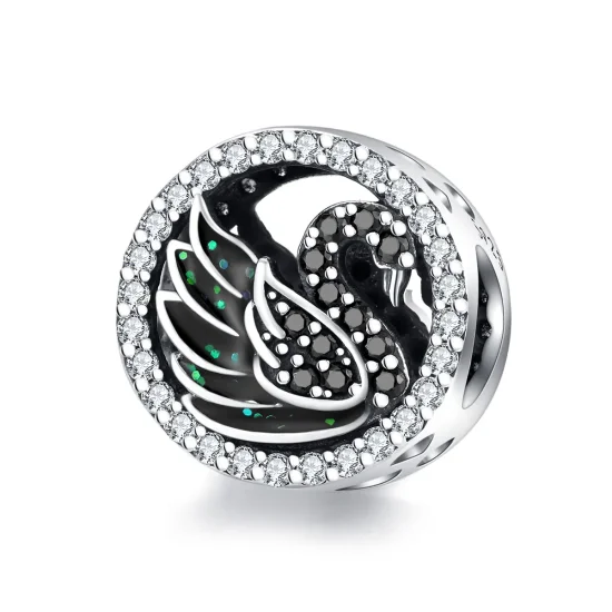 (kép) PANDORA típusú fekete hattyú charm - SCC1342