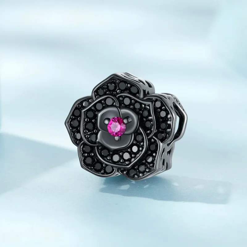 (kép) PANDORA típusú Fekete rózsa Charm - SCC2380 - Megtekintés 2