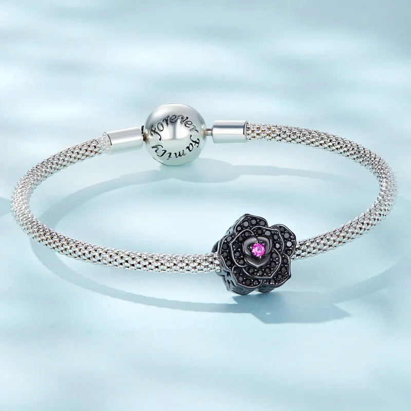 (kép) PANDORA típusú Fekete rózsa Charm - SCC2380 - Megtekintés 5
