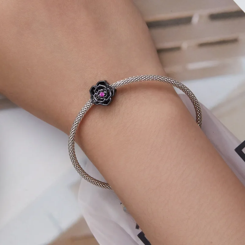 (kép) PANDORA típusú Fekete rózsa Charm - SCC2380 - Megtekintés 6