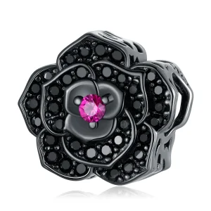 (kép) PANDORA típusú Fekete rózsa Charm - SCC2380