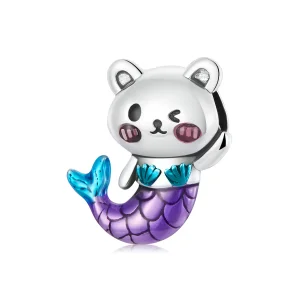 (kép) PANDORA típusú Fishtail medve Charm - SCC2132