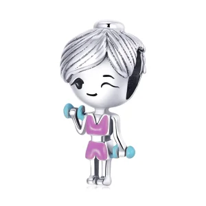 (kép) PANDORA típusú Fitness lány Charm - BSC488