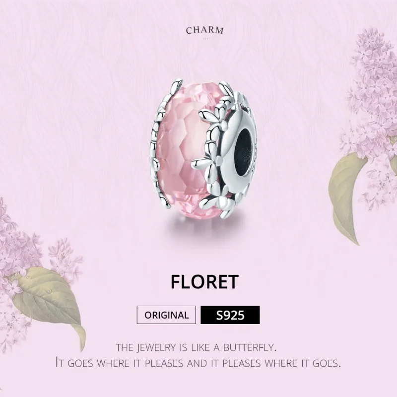 (kép) PANDORA típusú floret charm - SCC1282 - Megtekintés 2