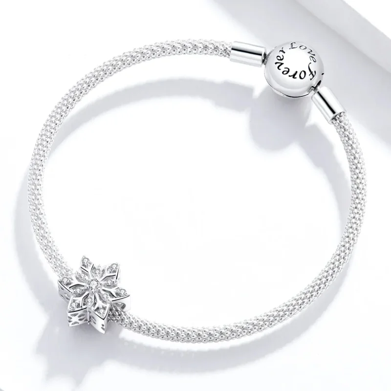 (kép) PANDORA típusú Fényes hópelyhek Charm - BSC368 - Megtekintés 3