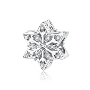 (kép) PANDORA típusú Fényes hópelyhek Charm - BSC368