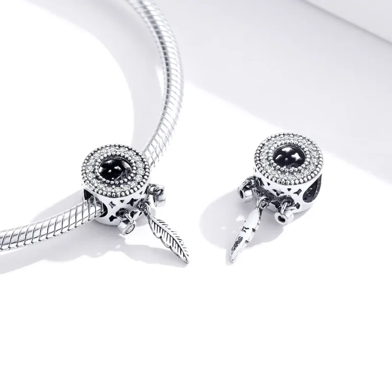 (kép) PANDORA típusú fényes madártoll charm - SCC1550 - Megtekintés 2
