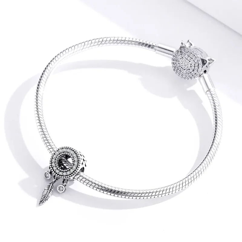 (kép) PANDORA típusú fényes madártoll charm - SCC1550 - Megtekintés 4