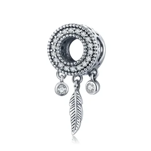 (kép) PANDORA típusú fényes madártoll charm - SCC1550