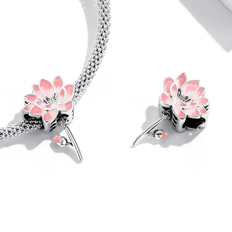 (kép) PANDORA típusú Friss lótusz Charm - SCC2157 - Megtekintés 4