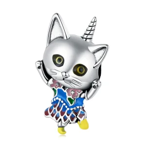 (kép) PANDORA típusú Furcsa macska Charm - SCC2378