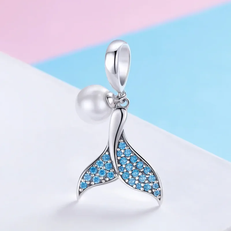 (kép) PANDORA típusú gyöngyös sellőfarok charm - SCC877 - Megtekintés 2