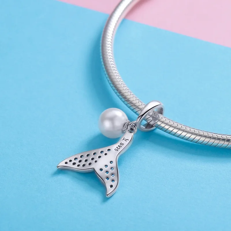 (kép) PANDORA típusú gyöngyös sellőfarok charm - SCC877 - Megtekintés 4