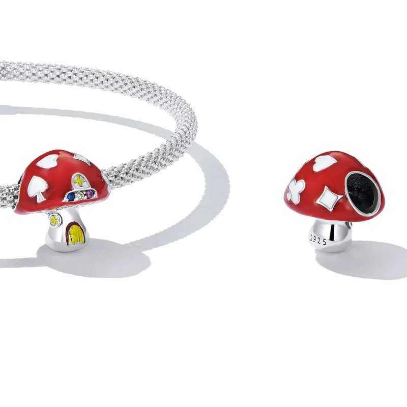 (kép) PANDORA típusú Gyönyörű gombaház Charm - SCC2246 - Megtekintés 4