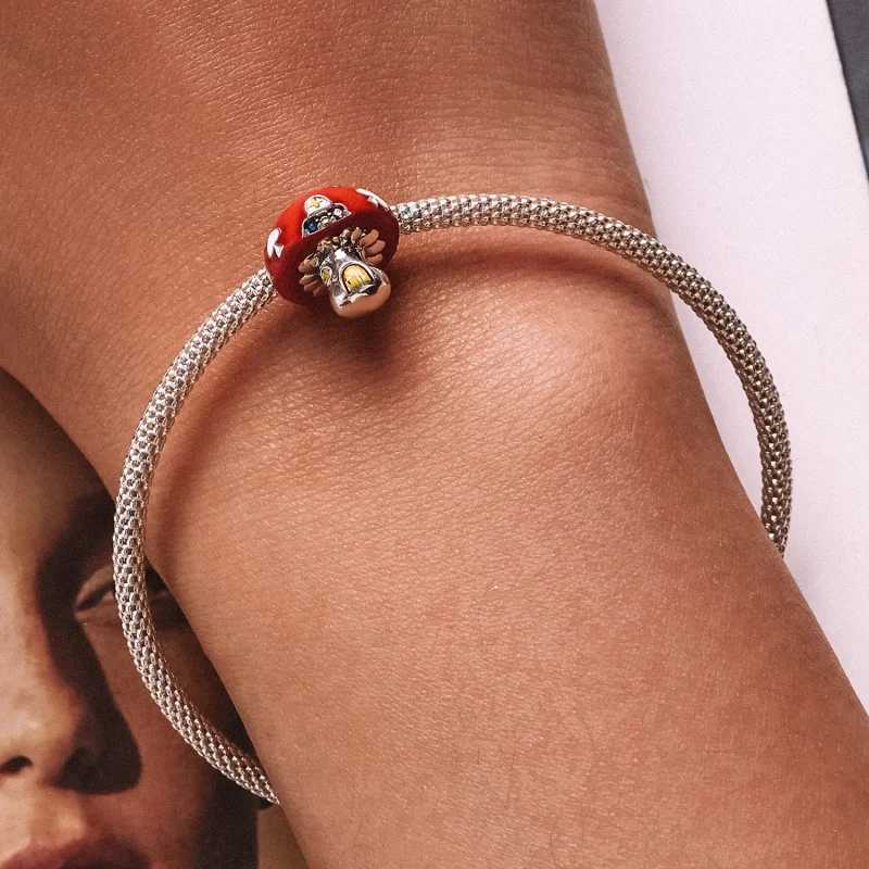(kép) PANDORA típusú Gyönyörű gombaház Charm - SCC2246 - Megtekintés 6