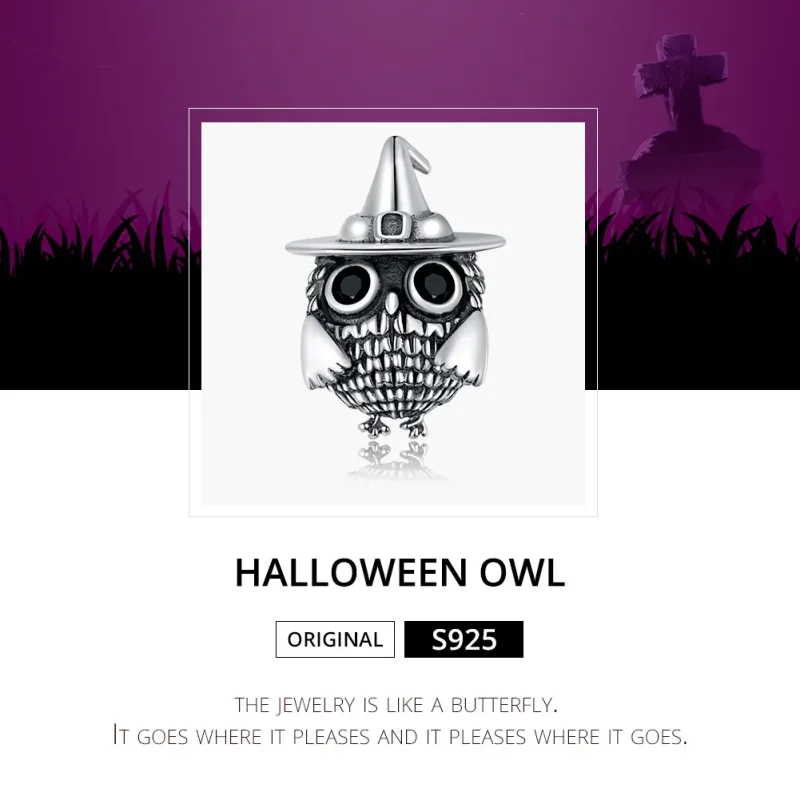 (kép) PANDORA típusú halloween bagoly charm - SCC1616 - Megtekintés 6