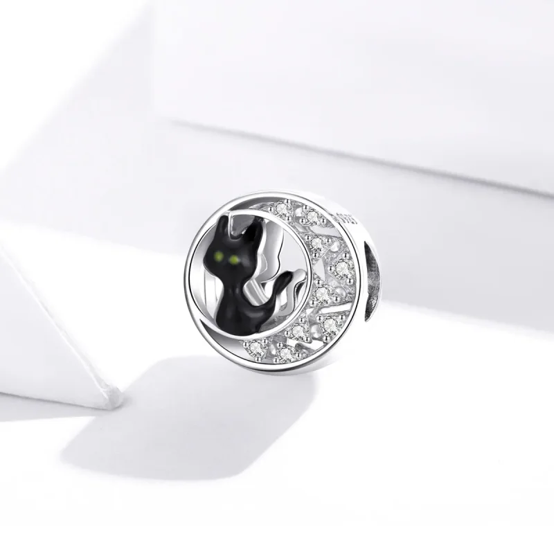 (kép) PANDORA típusú halloween fekete macska charm - BSC325 - Megtekintés 2