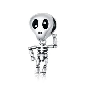 (kép) PANDORA típusú halloween koponya ember charm - SCC1617