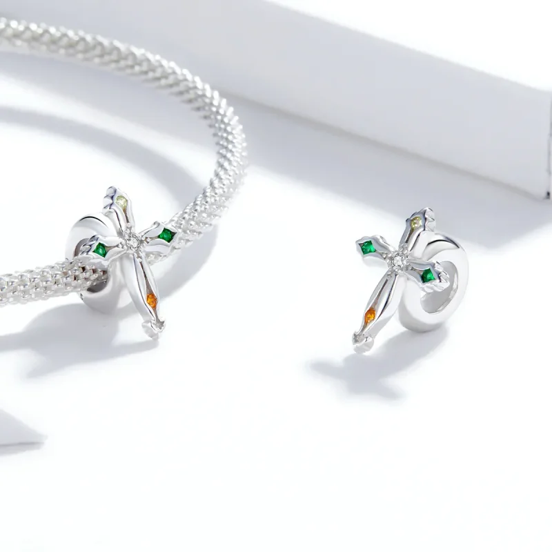 (kép) PANDORA típusú Hálaadás kereszt Charm - BSC343 - Megtekintés 4
