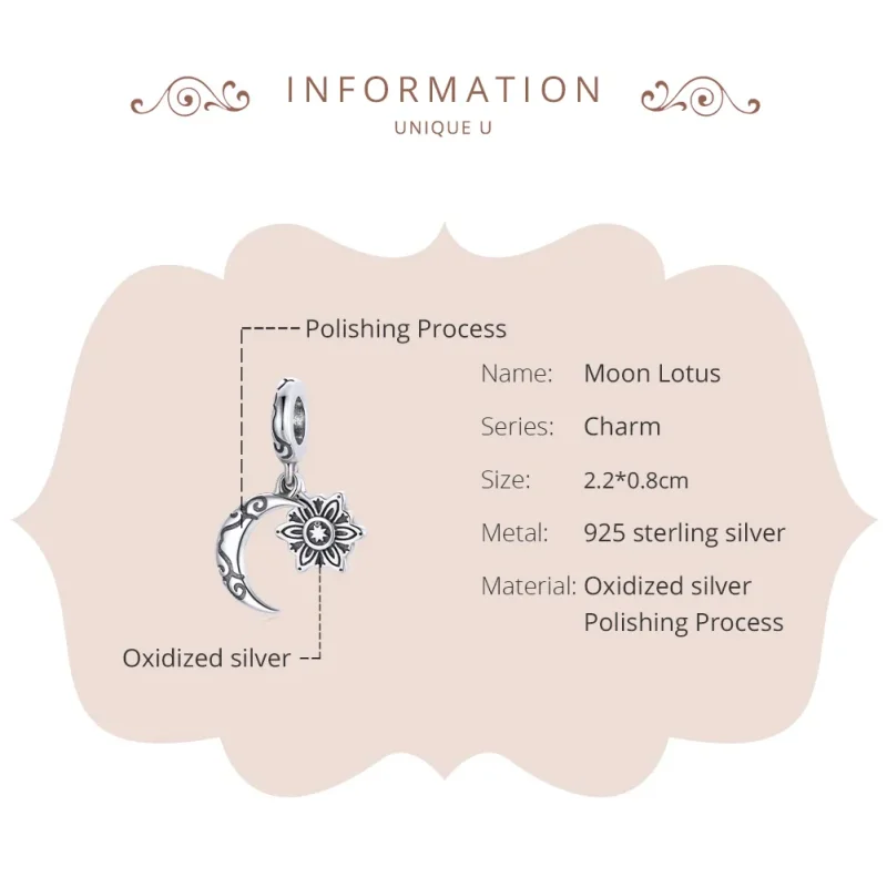 (kép) PANDORA típusú hold lótusz charm - SCC1826 - Megtekintés 6