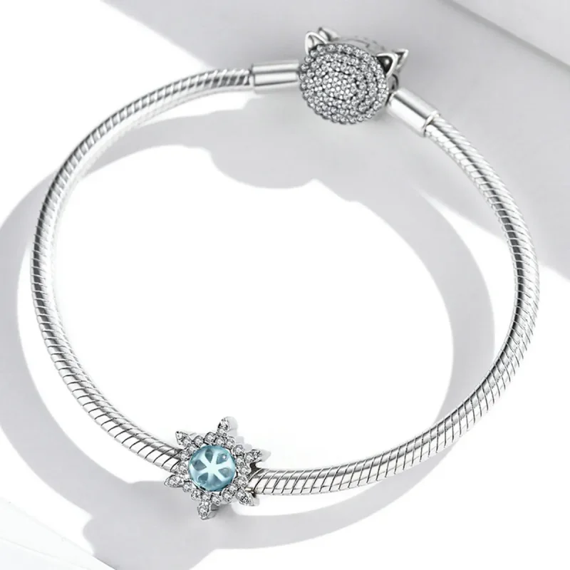 (kép) PANDORA típusú Holdkő hópehely Charm - BSC512 - Megtekintés 3