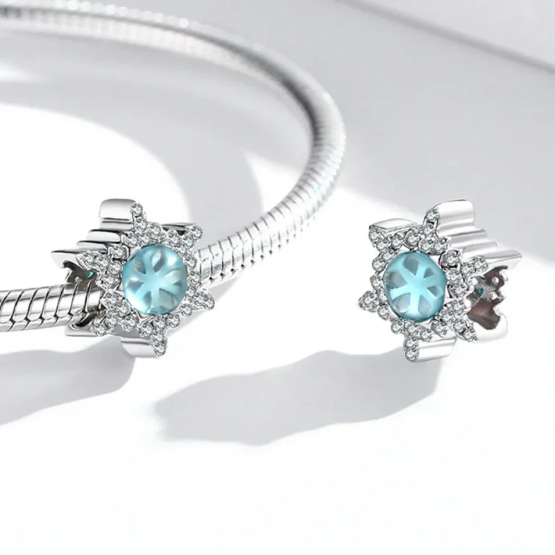(kép) PANDORA típusú Holdkő hópehely Charm - BSC512 - Megtekintés 4