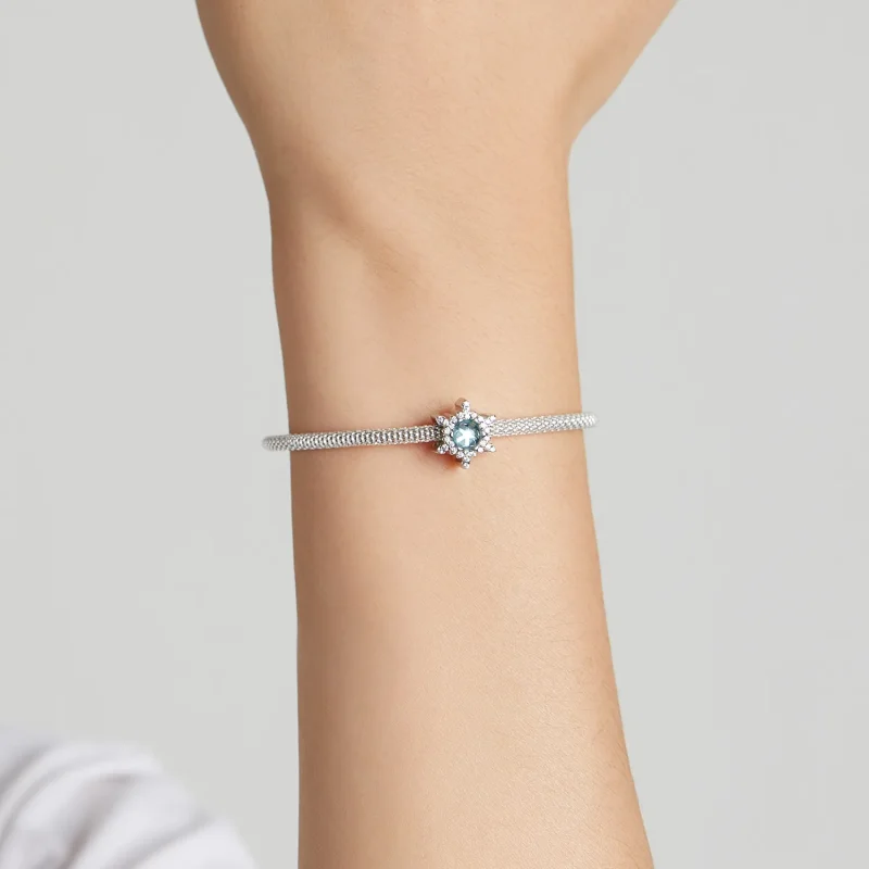 (kép) PANDORA típusú Holdkő hópehely Charm - BSC512 - Megtekintés 5
