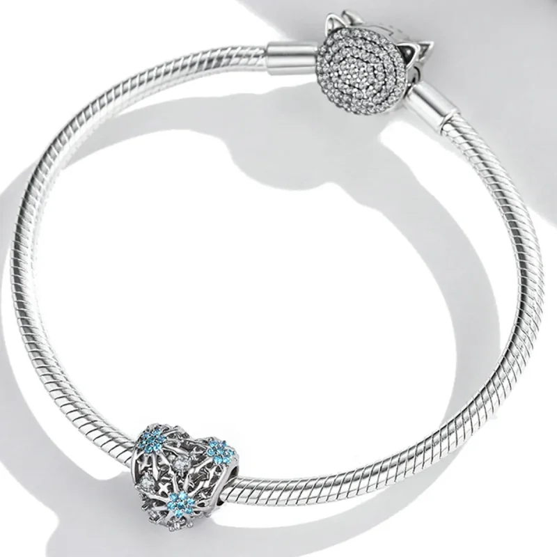 (kép) PANDORA típusú Hópehely szív Charm - BSC530 - Megtekintés 3