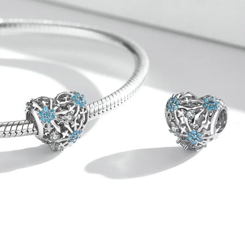 (kép) PANDORA típusú Hópehely szív Charm - BSC530 - Megtekintés 4