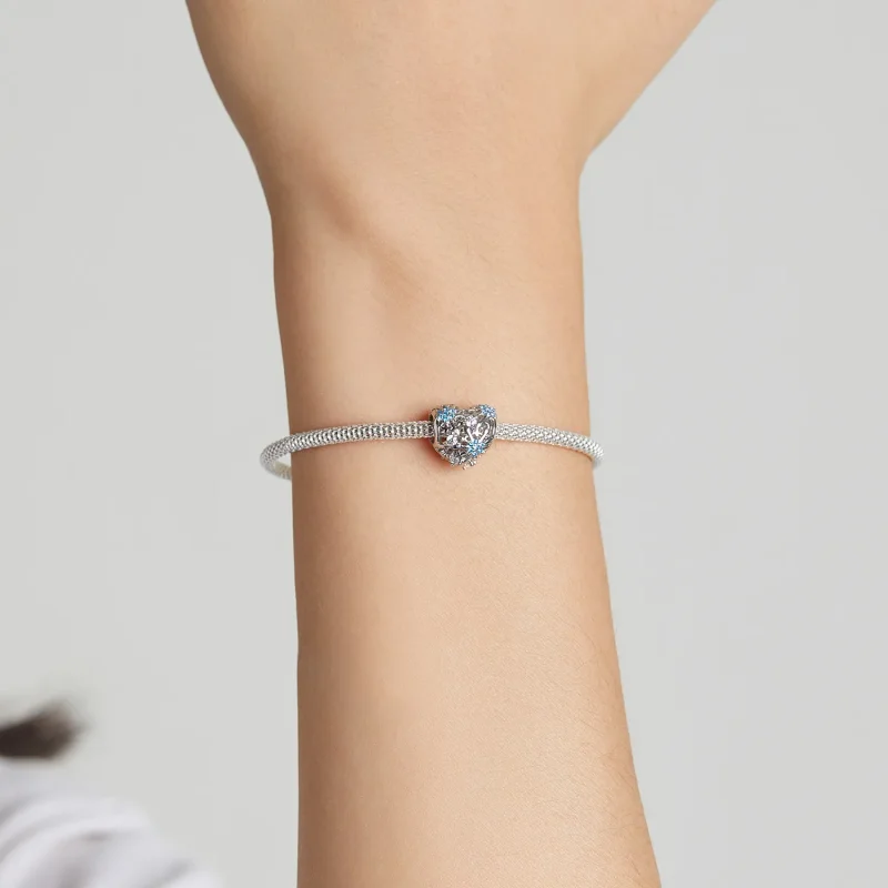 (kép) PANDORA típusú Hópehely szív Charm - BSC530 - Megtekintés 5